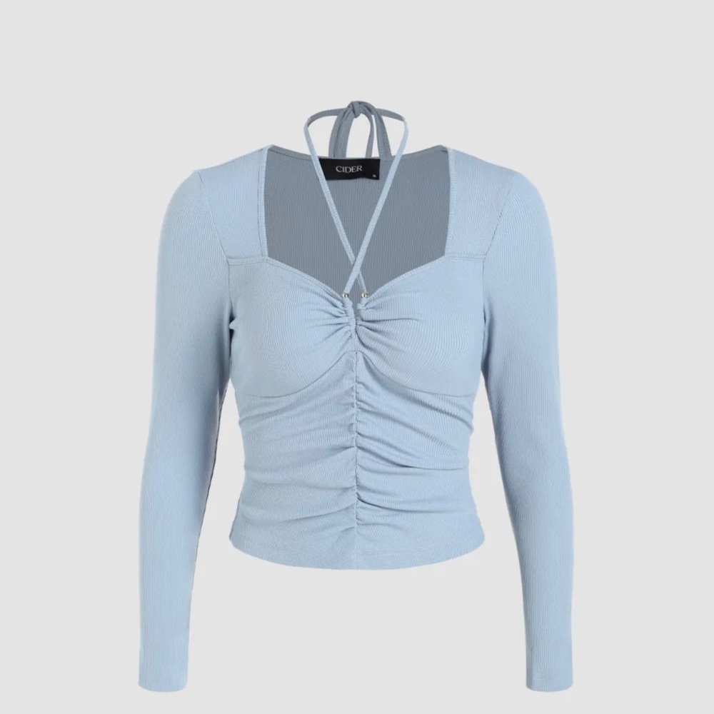 Cider blue long sleeve top